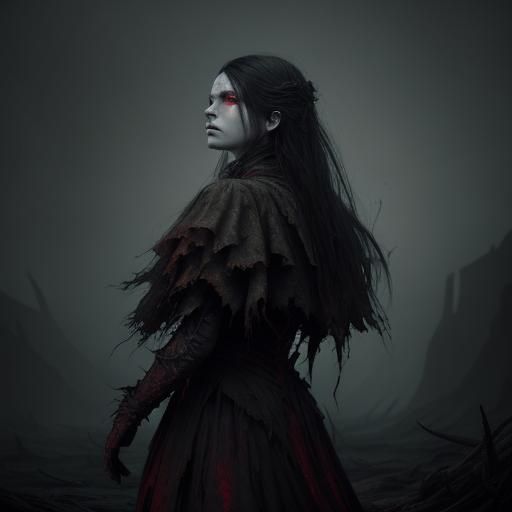 Gothic Porcelain Doll in Dark Fantasy Art