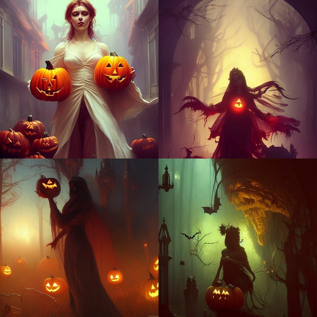 Halloween Candy Dark Fantasy Art in 8K