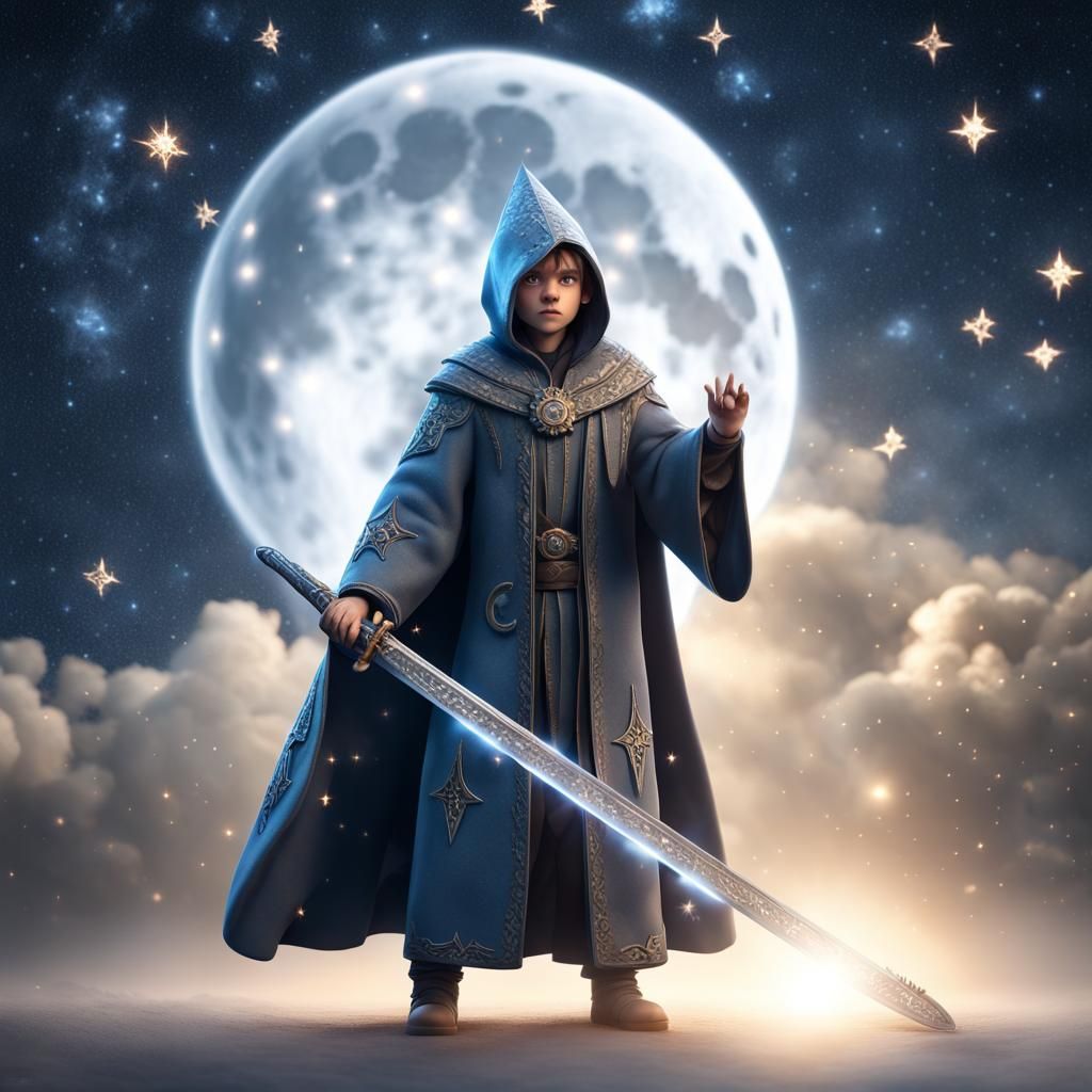 Cosmic Moon Sorcerer with Magellanic Sword
