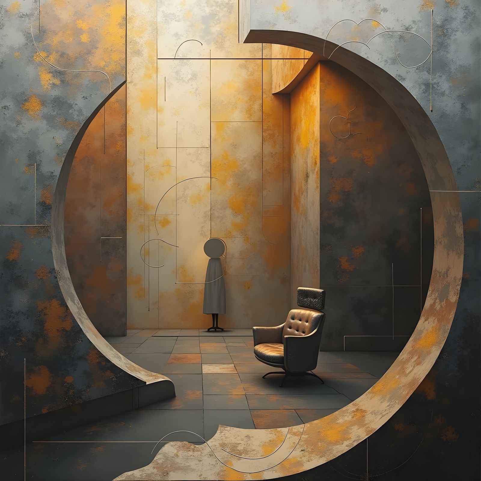 Abstract Art with Opaque and Translucent Lighting Effects