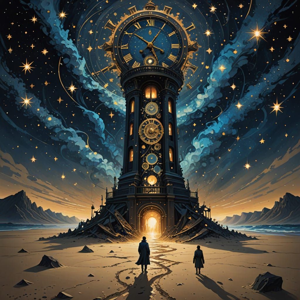 Surreal Cosmic Clocktower Confronts Mortality in Ephemeral B...