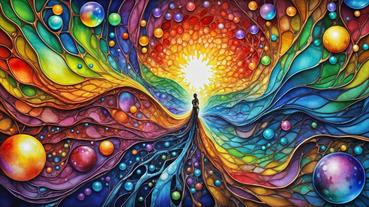 Mathematical Frontier in a Multicolored Paint Splash Backgro...