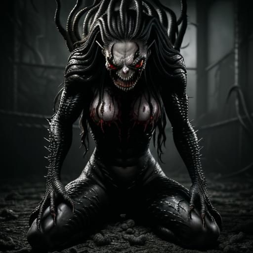 Nightmarish Venom Symbiote Oil Painting