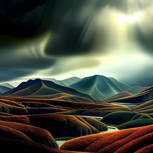 Surreal Dreamscape in Oil, Detailed Matte Painting