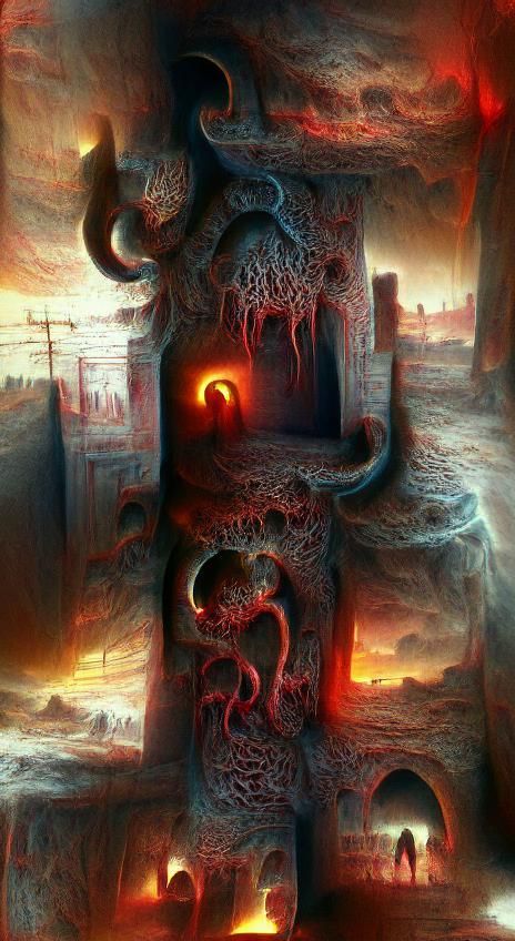 Eldritch Gateway to Hell: A Dark Fantasy Art