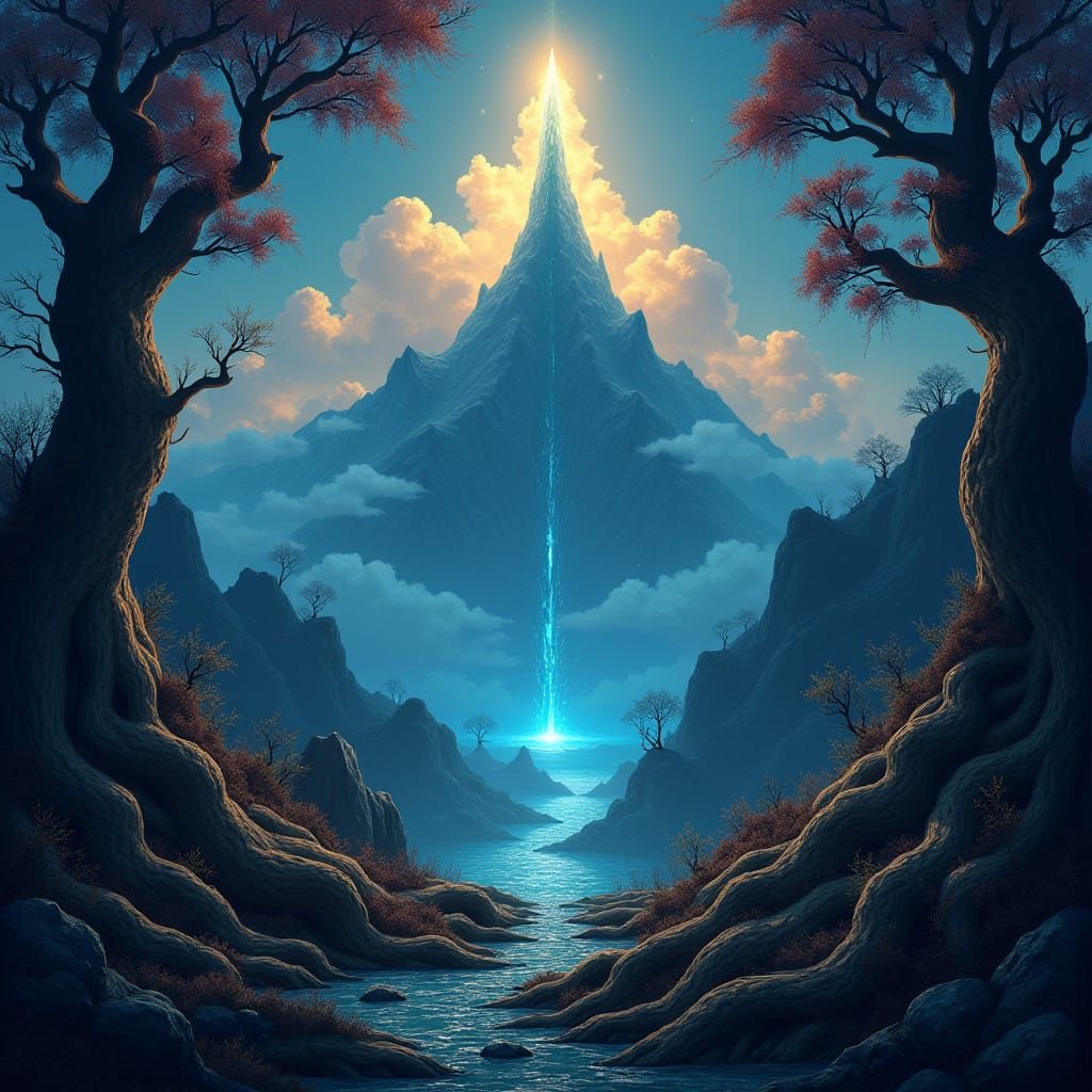 Mystical Mountain Ebott: A Hand-Painted Concept Art
