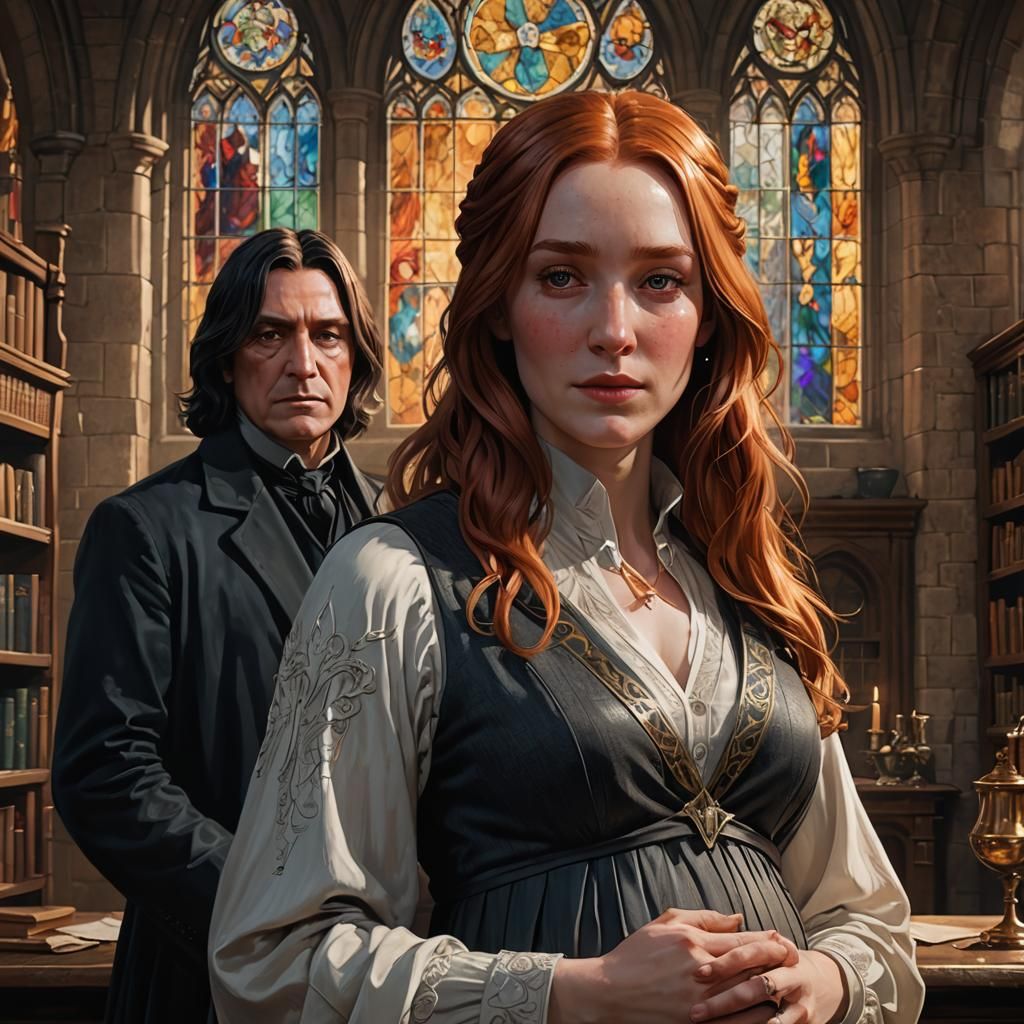 Lily Evans and Severus Snape Portrait in Hogwarts
