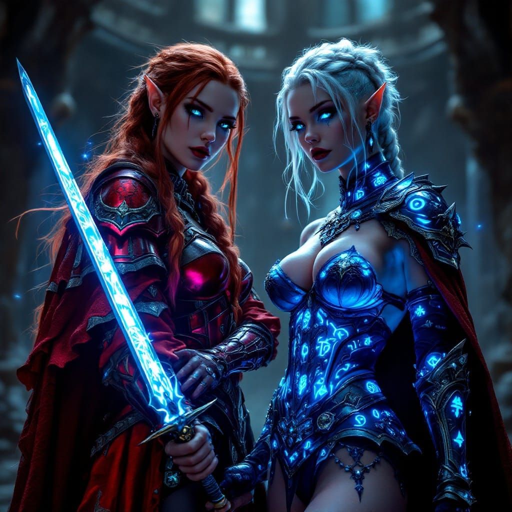 Goth Elf Heroines in Majestic Castle Setting