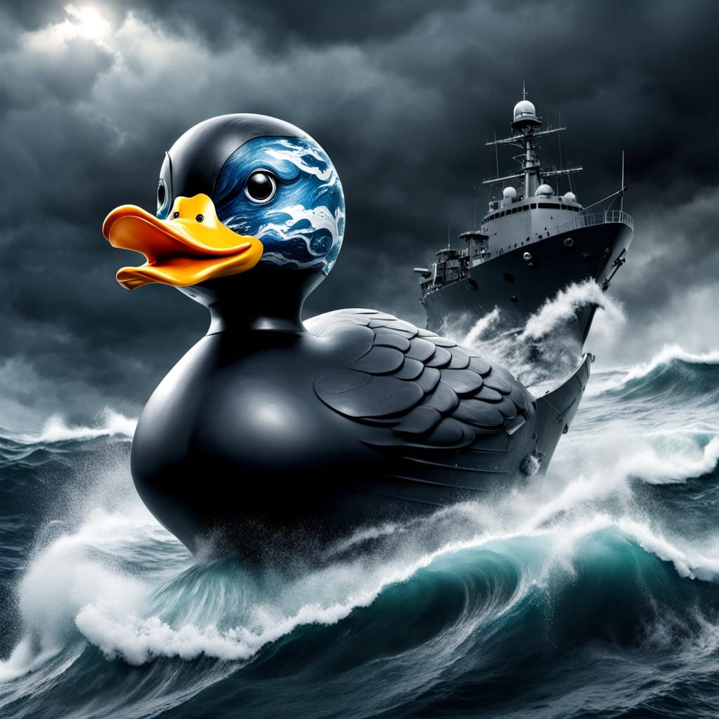 Hyperrealistic Giant Rubber Duck of the Apocalypse
