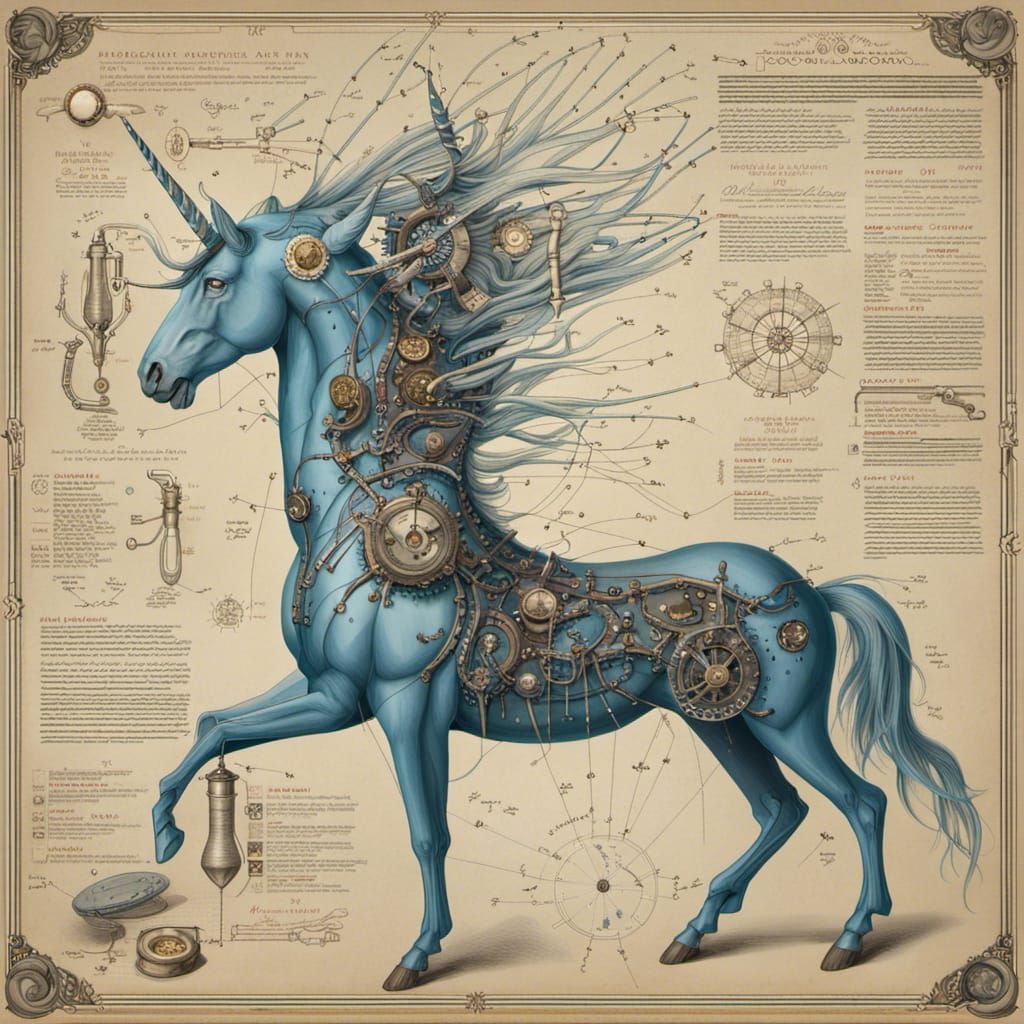 Anatomical chart of an unicorn