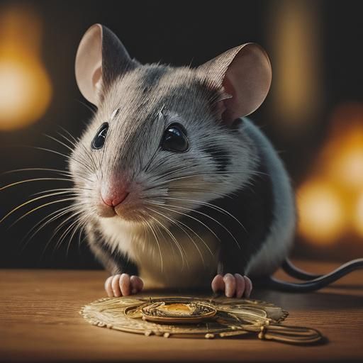 Glass Mouse Steals Cheese: Dutch Master Oil Painting