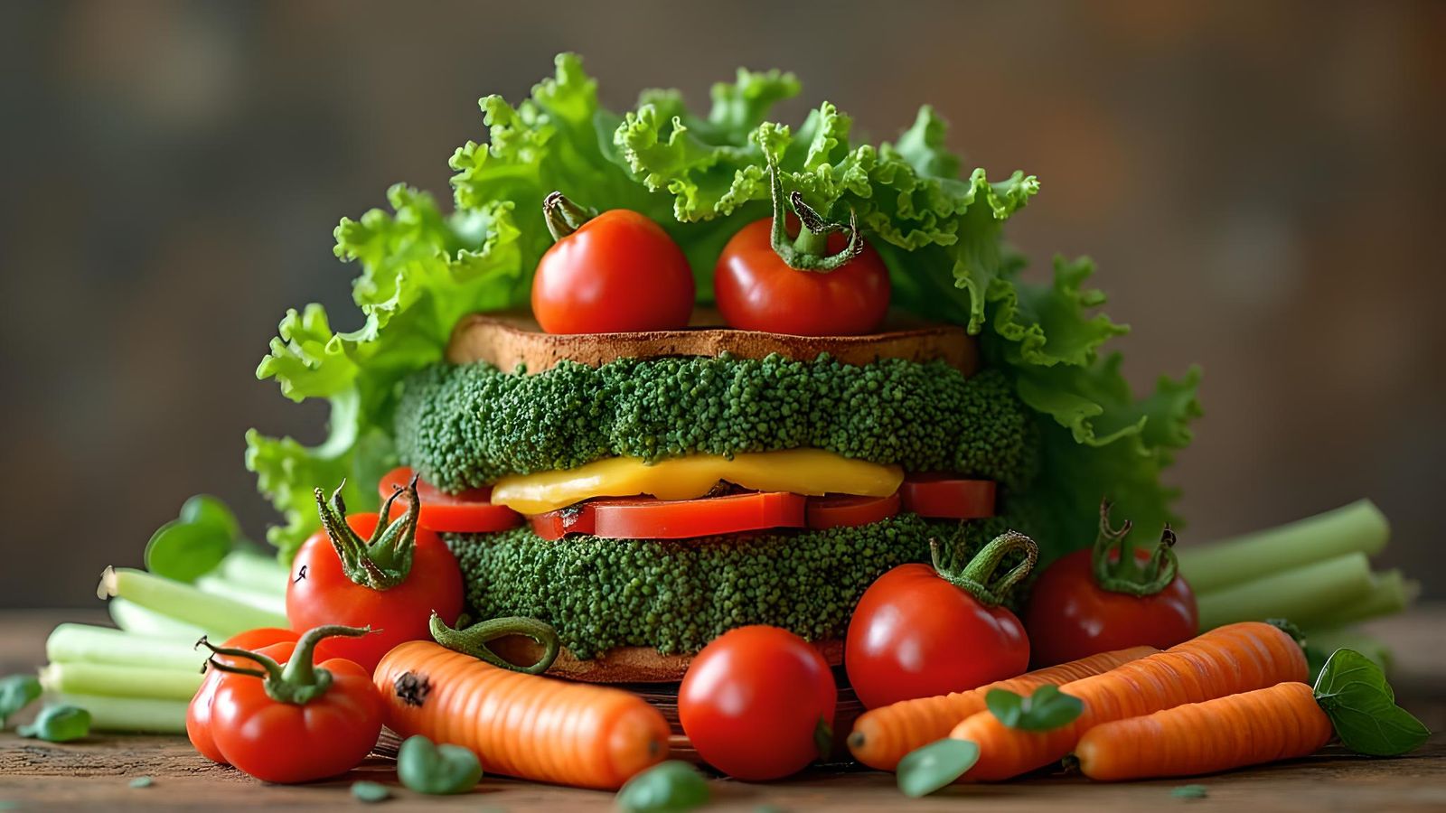 Colorful Vegetable Still Life: A Digital Art Piece