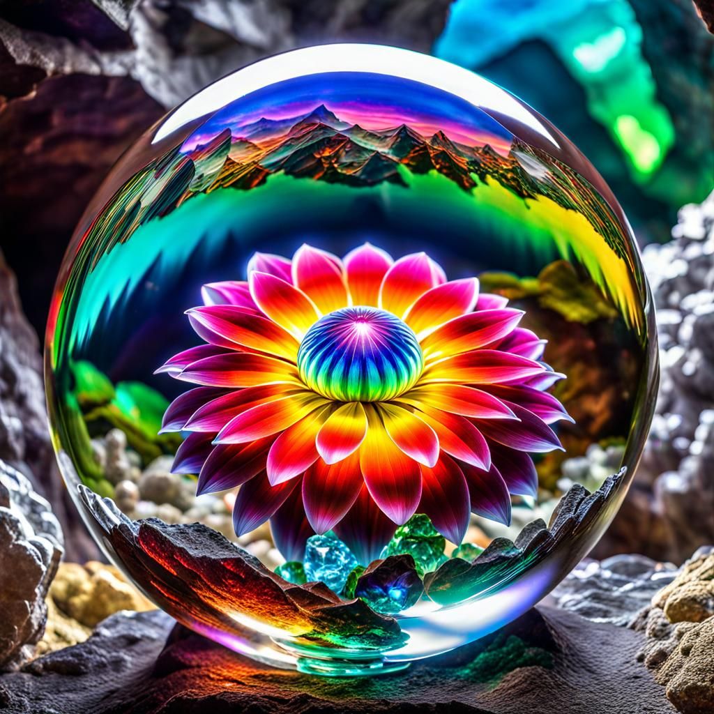 Psychedelic Ammolite Megalith in Crystal Cave