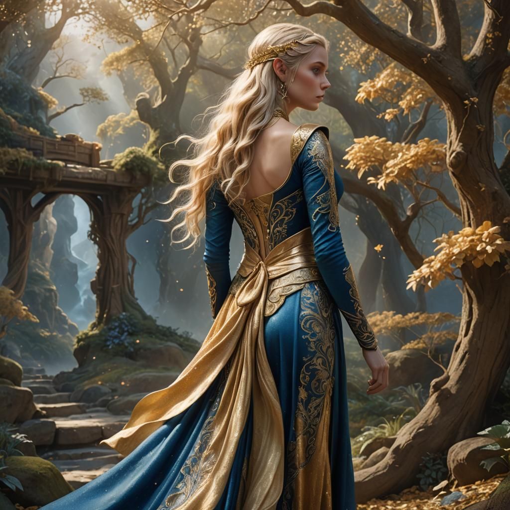 Ethereal Elf Girl in Dreamlike Setting