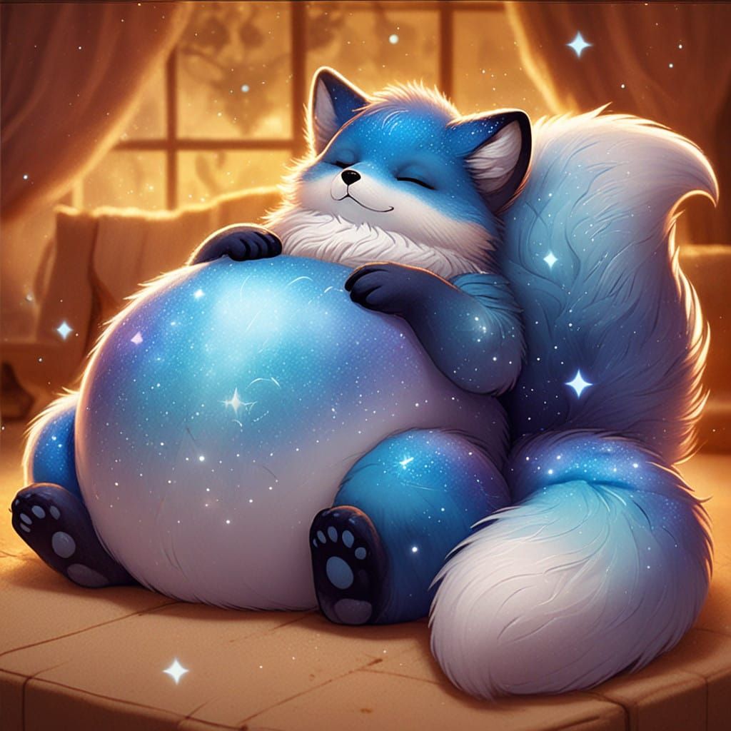 Cosmic Fox in Dreamy Slumber