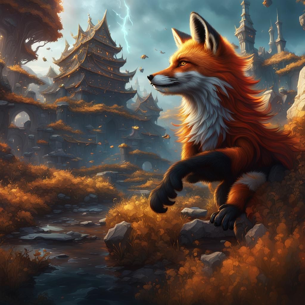 Gaming Fox: Detailed Fantasy Concept Art