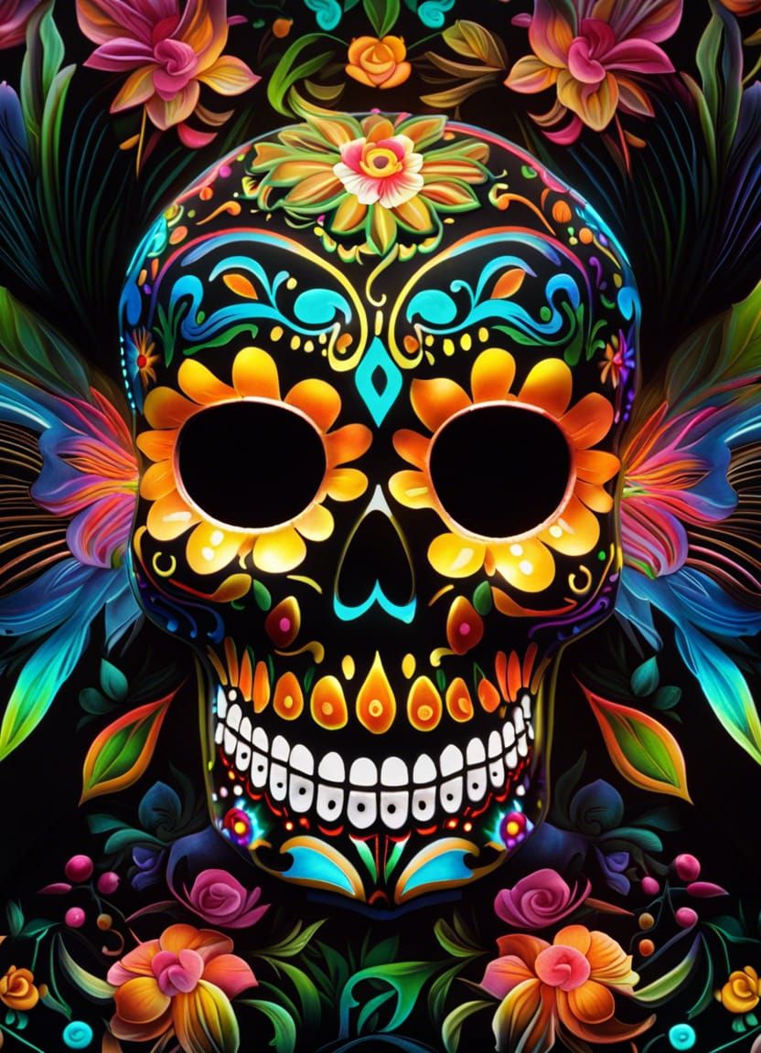 Day of the Dead Sugar Skull Mask in Electroclash