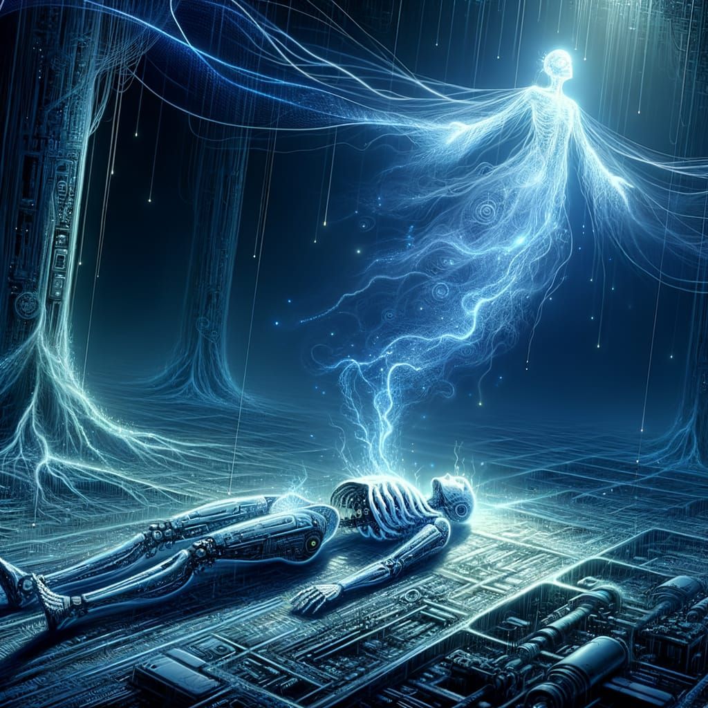 Ghostly Consultant Bids Farewell to Robot Shell