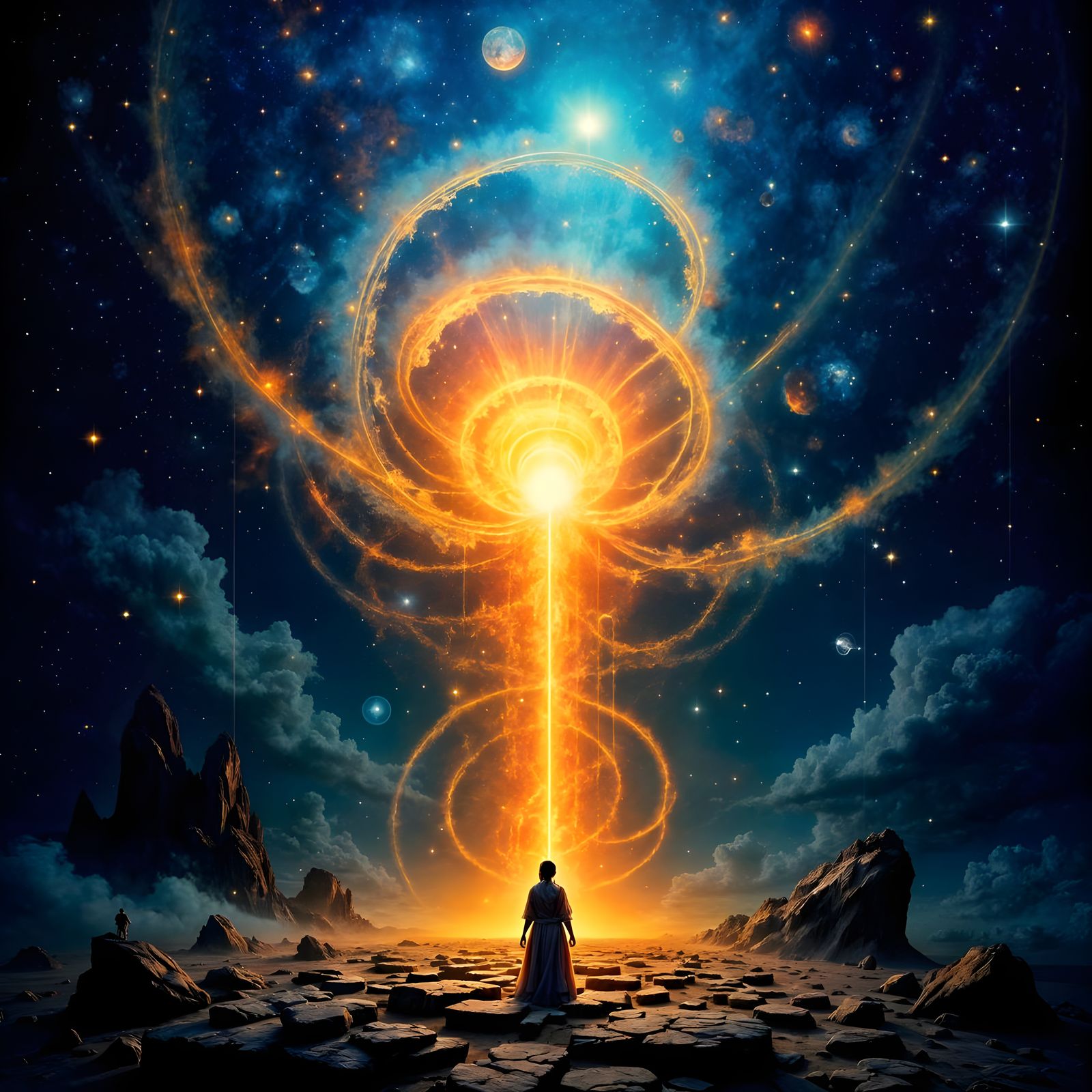 Radiant Emergence: From Shadow to Stardust Glory