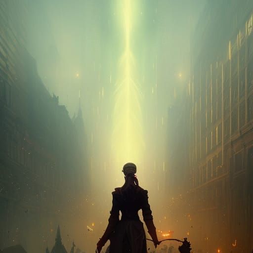 Time Traveler in Dark Fantasy Style