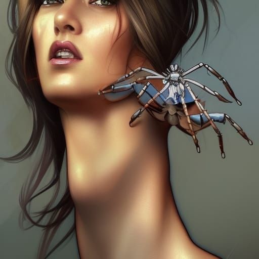 Detailed Portrait of a Crying Tattooed Police Woman