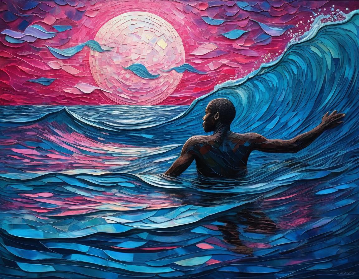 Ethereal Haitian Flipper in Moonlit Ocean