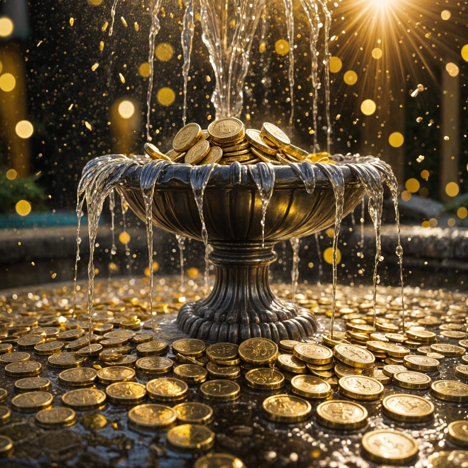 Opulent Fountain of Molten Gold