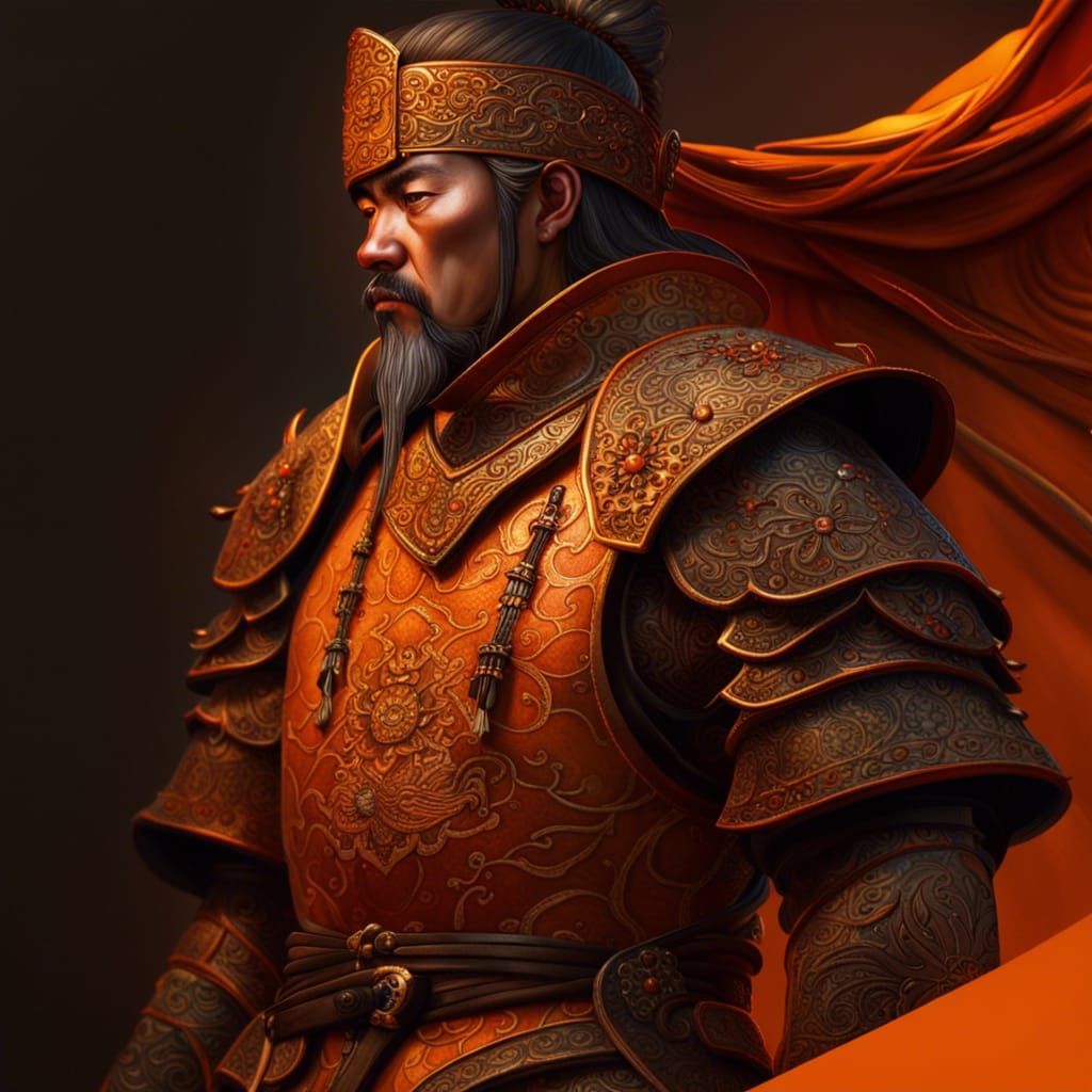 Detailed Medieval Chinese General Concept Art