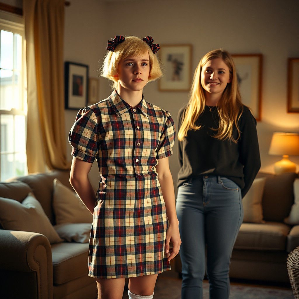 Worried Man in Dress: A Cinematic Film Still