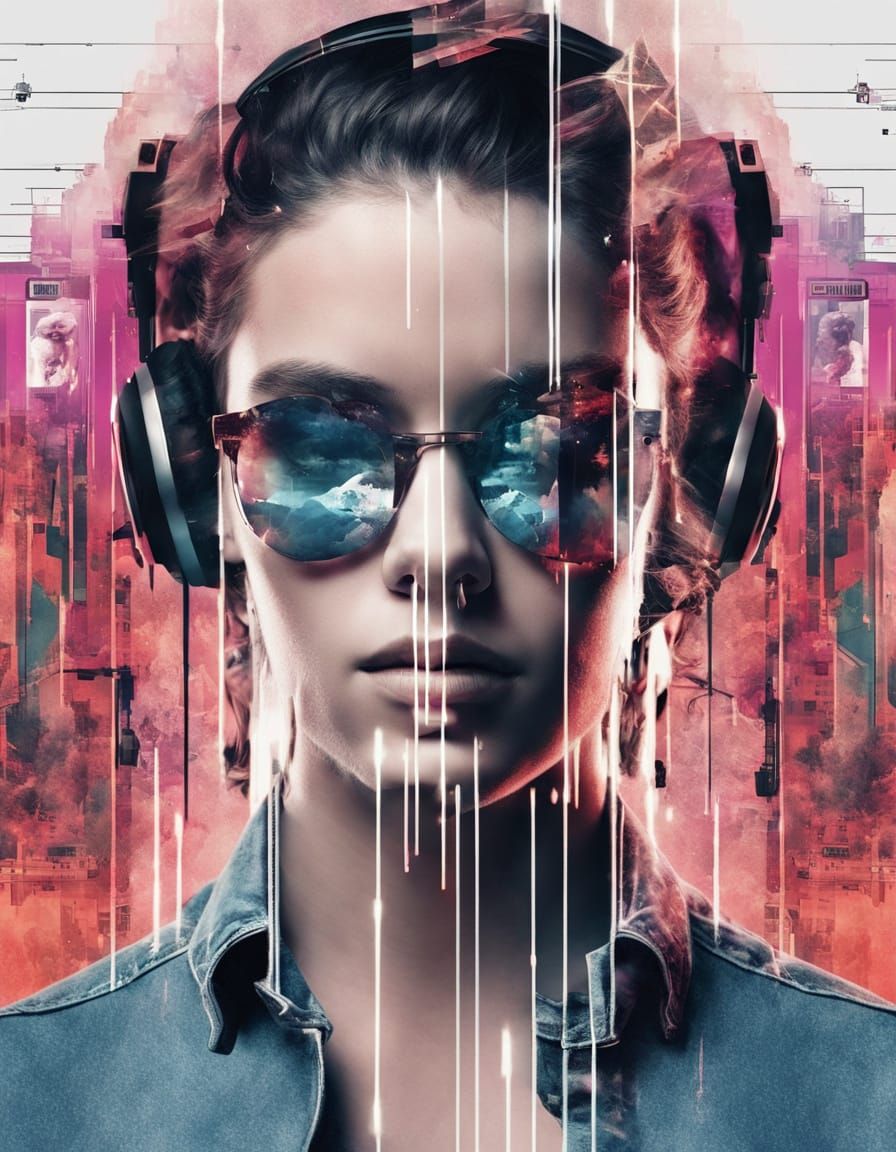 Glitch Pop Culture Portraits in Hyper-Realistic Style