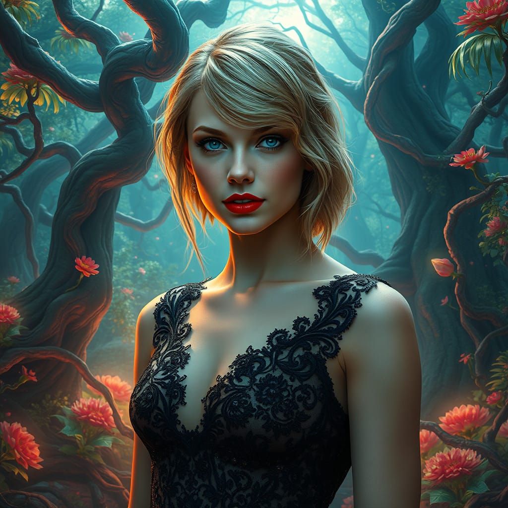 Regal Siren in Dreamlike Forest