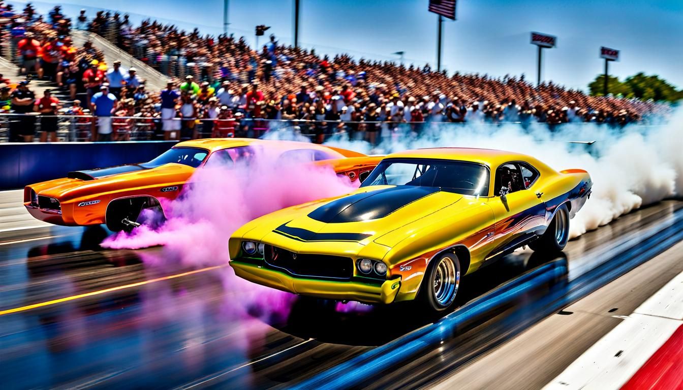 Dragsters Ready for Launch in High-Speed Showdown
