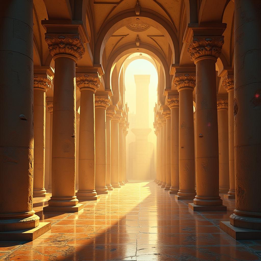 Majestic Alexandria Library in Golden Light