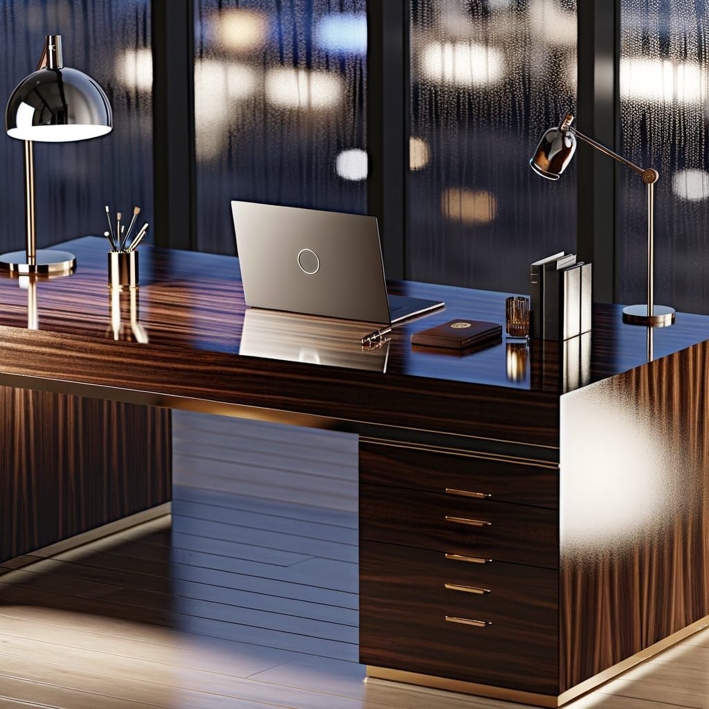 Luxurious CEO Office Desk in Photorealistic Detail