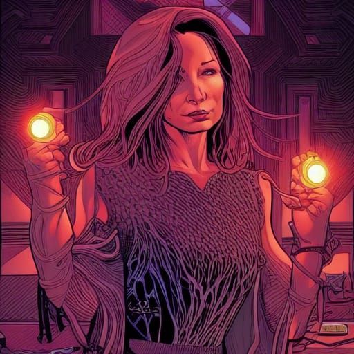 Tori Amos Portrait in Comic Book Art Style