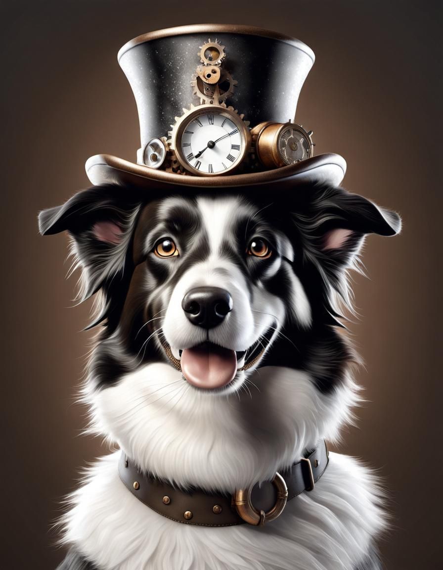 Steampunk border collie