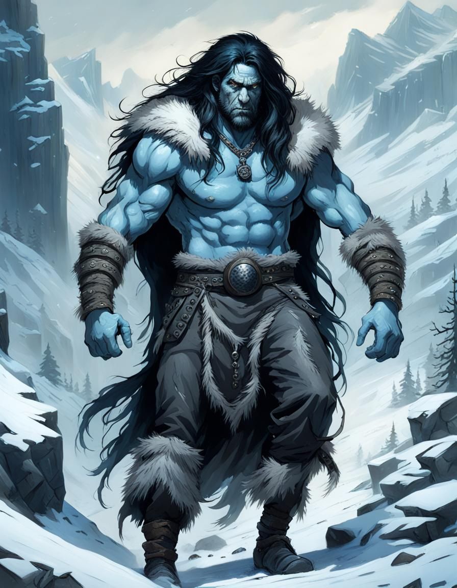 Goliath Drummer in Post-Apocalyptic Winter, Horror Art