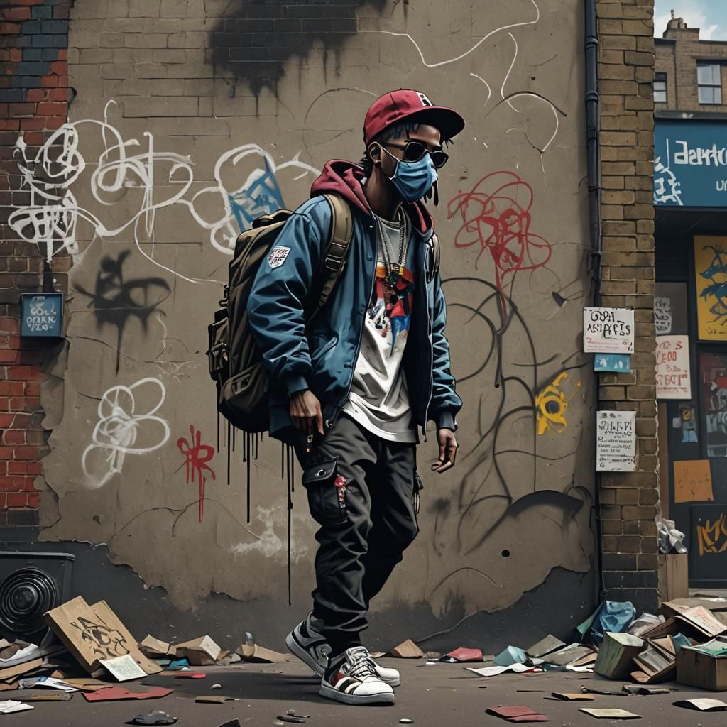 Rapper in London Urban Scene as Matte Painting