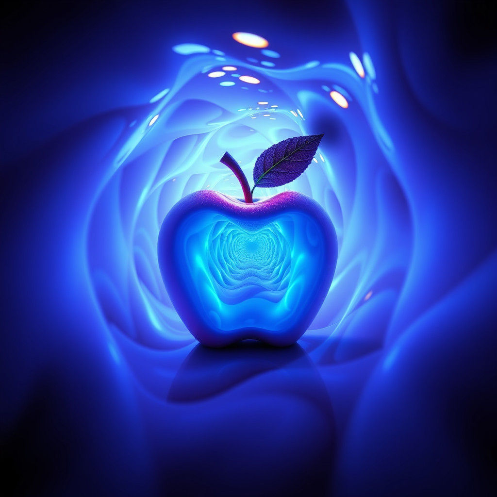 Warped Apple Tunnel in Mesmerizing Blue Patterns