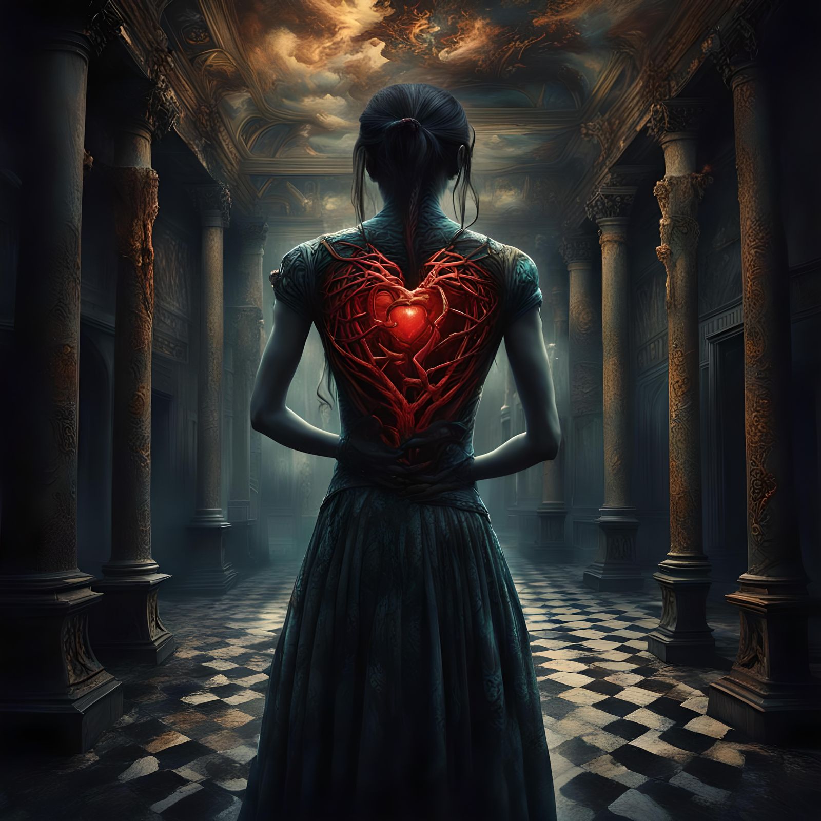 Intricate Fantasy Art of Pain and Love