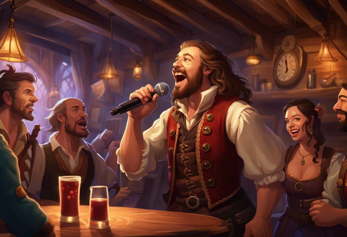 Bard Sings Karaoke at Fantasy Tavern