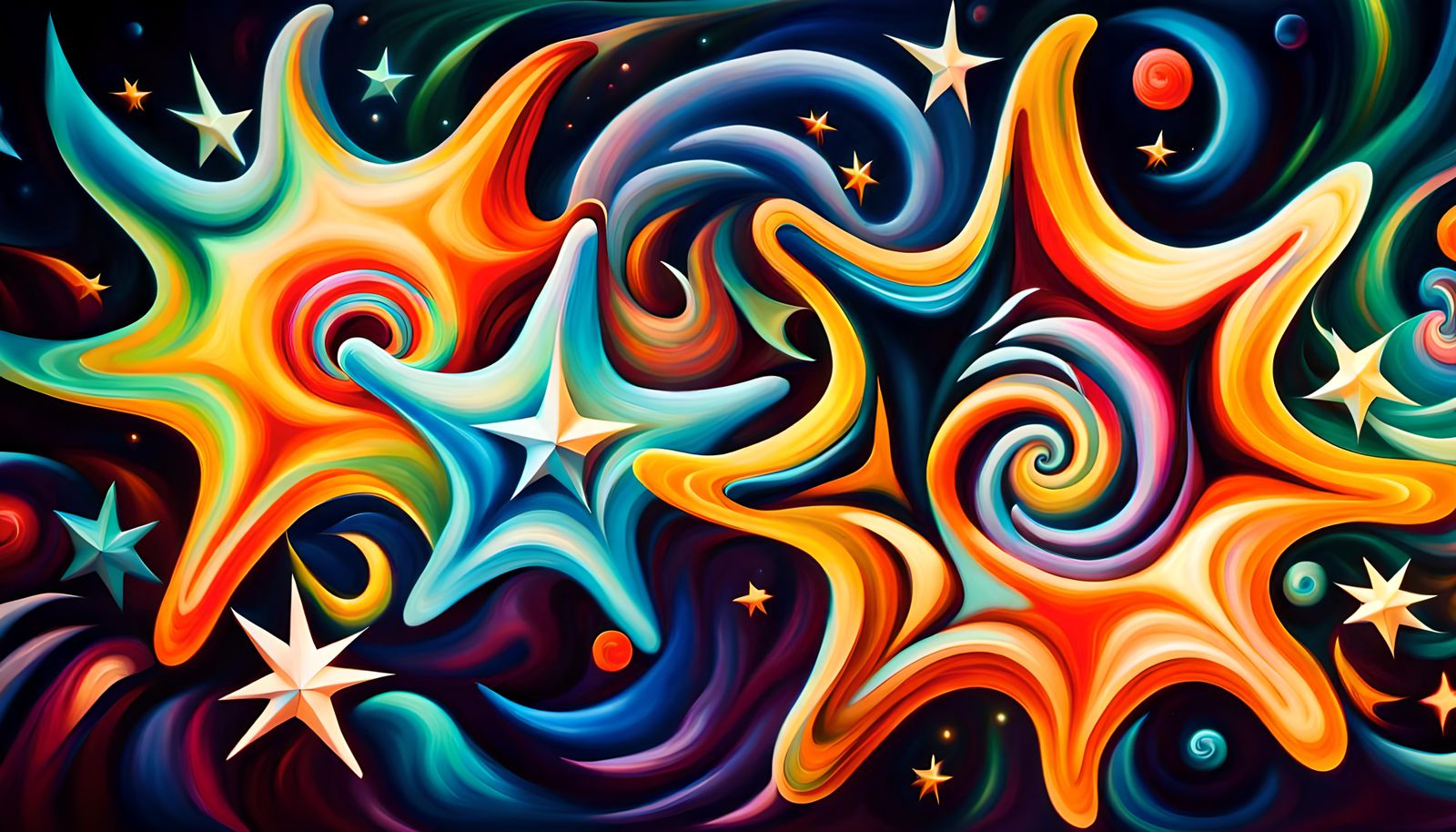 Iridescent Plasma Maelstrom of Newborn Stars as Impasto Pain...