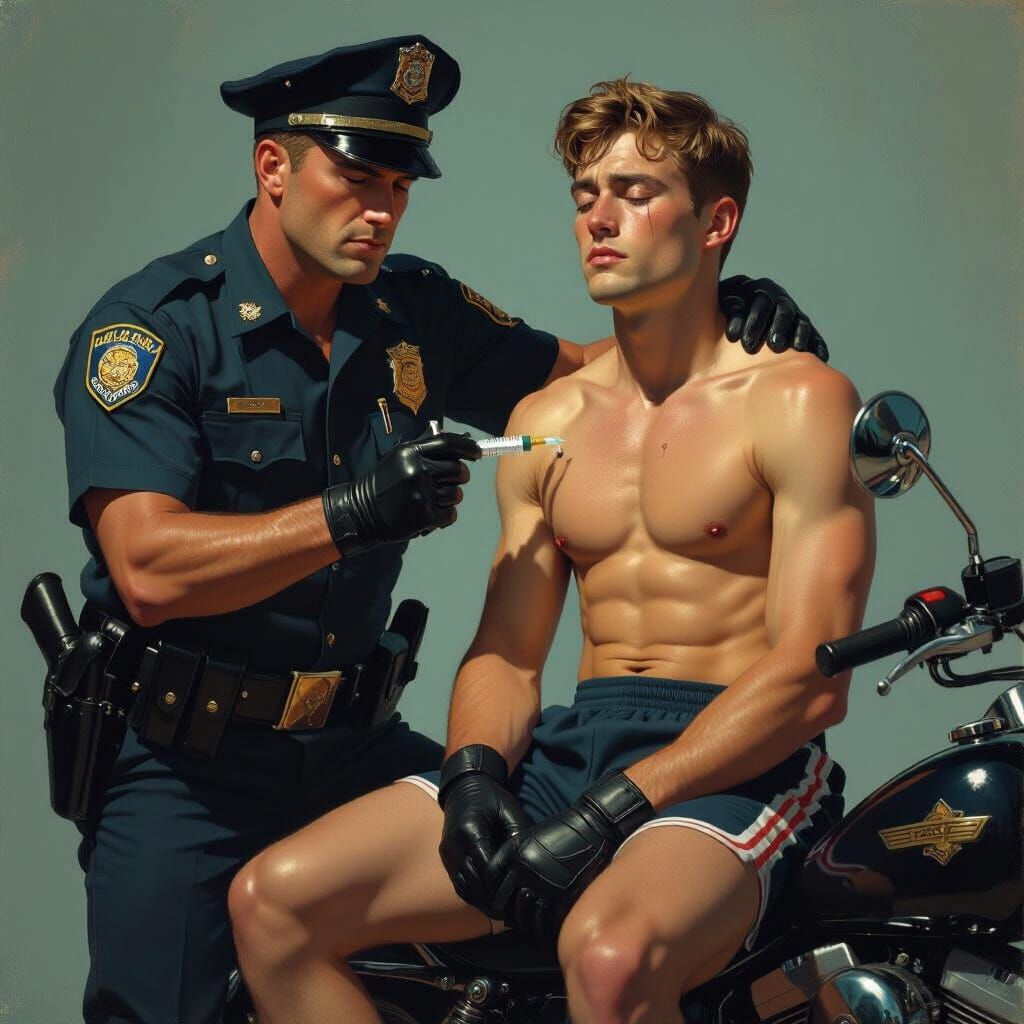 Motorcycle Cop and Injection: Stylized Realism