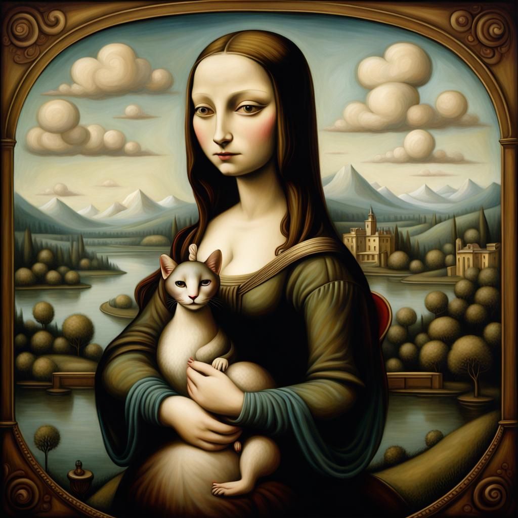 Mona Lisa Oil Painting in Lacombe Style