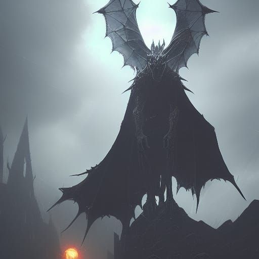 Vampire Dracolich in Dark Fantasy Style