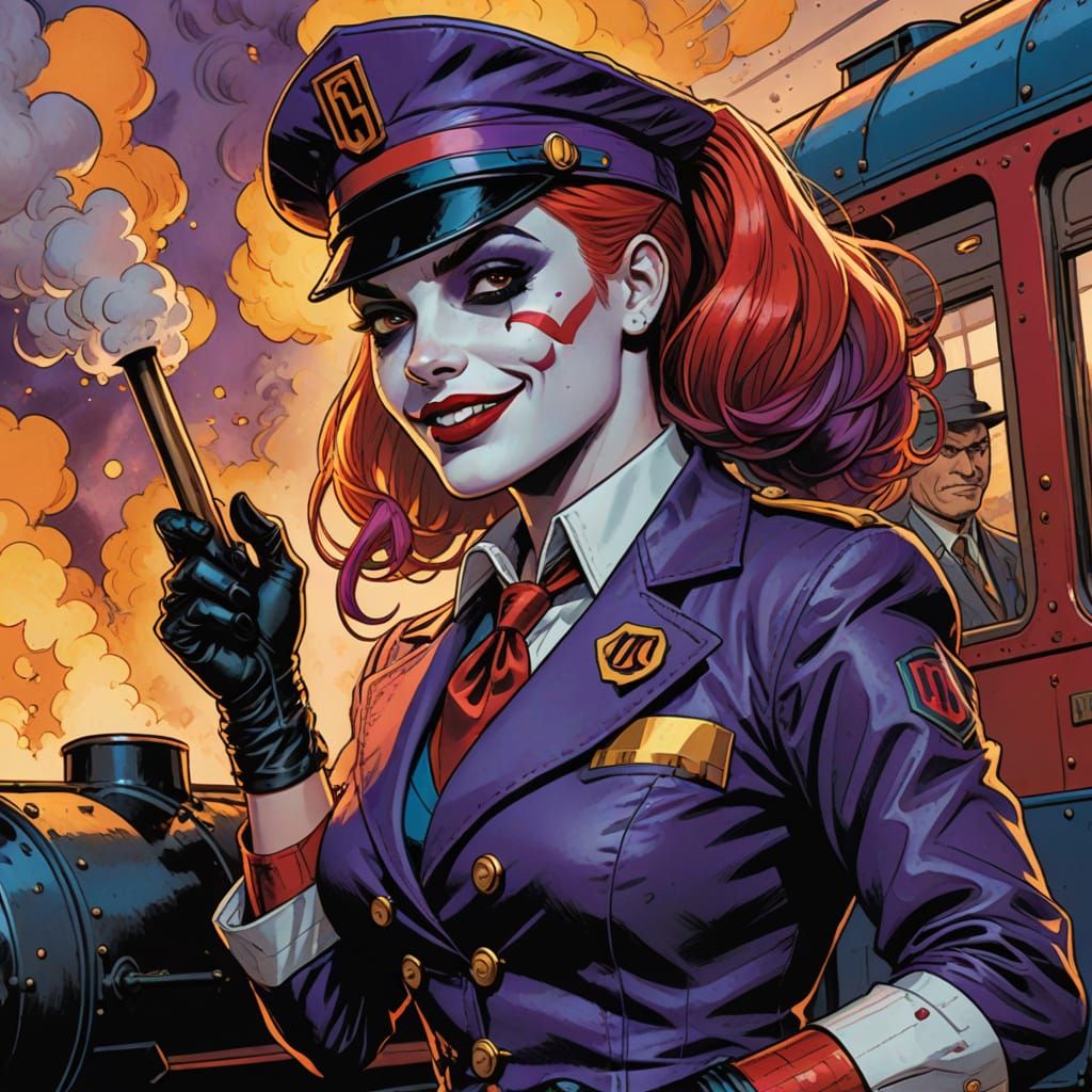 Harley Quinn in Bold Comic Book Style