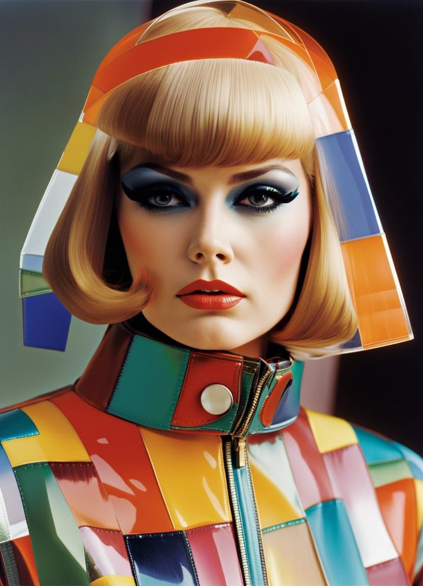 Cubistic Fashion Design in 1960s Futurism Style