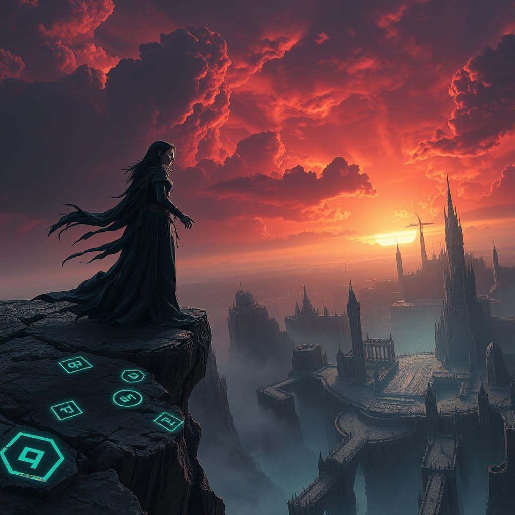 Dark Fantasy Sorceress Teeters on the Brink of Collapse in a...