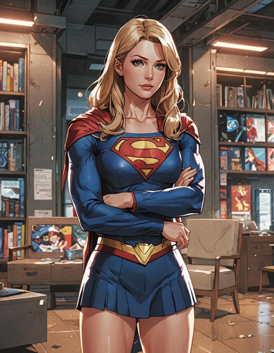 Anime Supergirl Enhanced in Studio Trigger Style