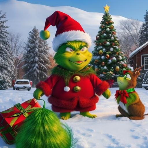 Grinch Celebrates Christmas: An AI Interpretation